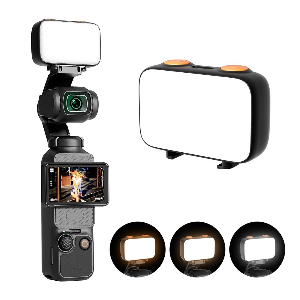 Portable Type C Rechargeable Auxiliary LED Fill Light LED Video Light for Pocket 3 Action Camera Adjustable Brightness