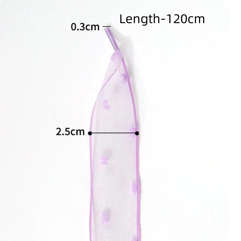 1Pair 2.5cm Width Organza Shoe Laces Chiffon Silk Satin Ribbon Shoelaces For Sneakers Canvas Shoes