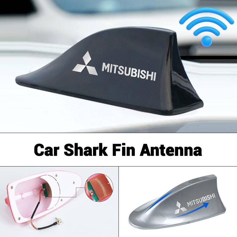Cxlqbm1 Car Logo Radio Signal Aerial Decoration for Mitsubishi Ralliart Colt ASX Outlander L200 Pajero Lancer EVO Roof Shark Fin Antenna