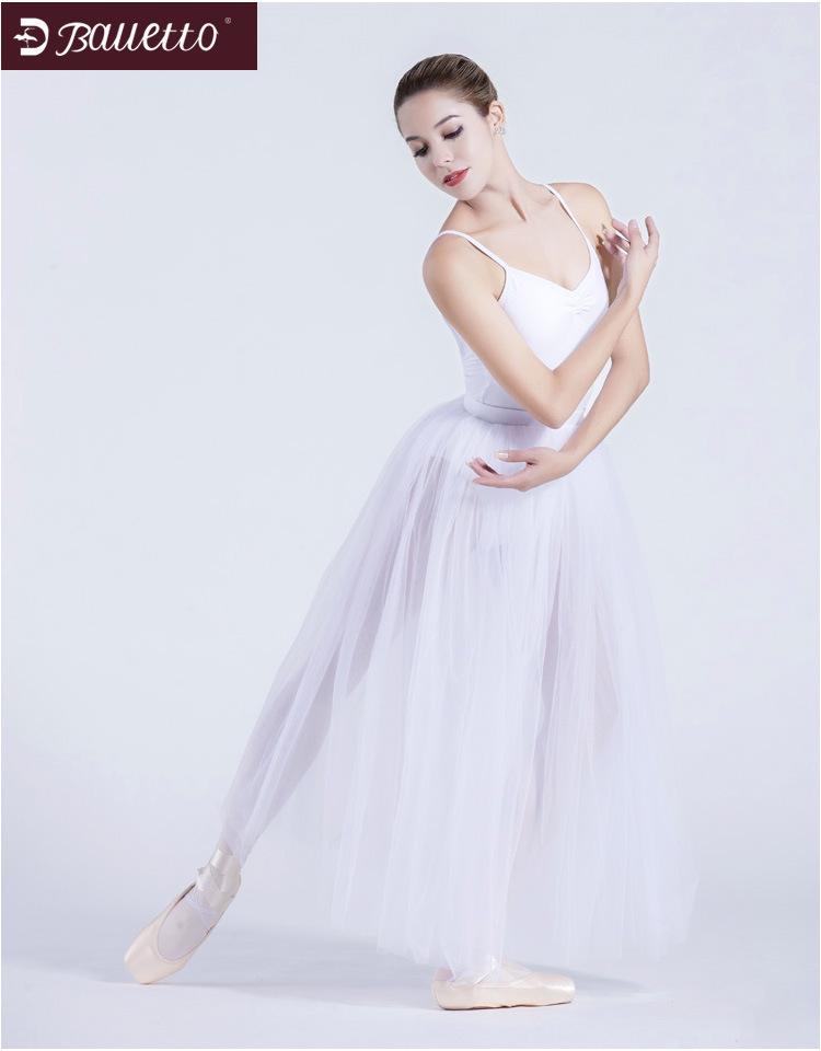 Women's Long Ballet Tutu Skirt - Soft Tulle Dance Practice Skirt