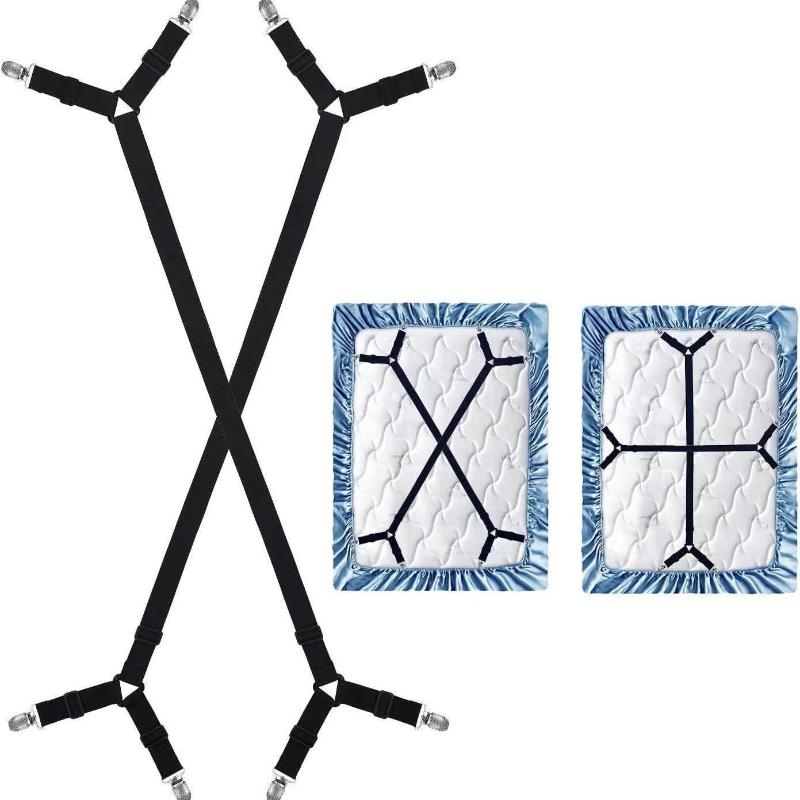 Bed Sheet Holder Adjustable Elastic 12 Clips Fixed Holder Mattress Clip Fasteners Cover Blankets Grippers Fixing Non-Slip Strap