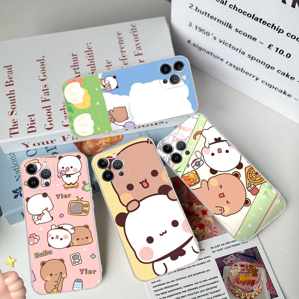 Character Bubu And Dudu Transparent Phone Case For IPhone 16 15 14 13 12 11 Pro Max Plus Soft Cover