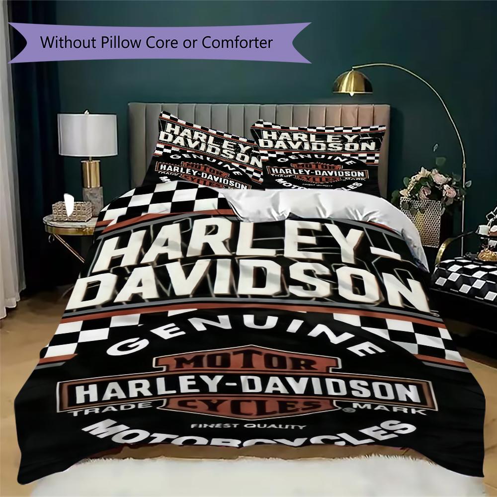 Harley Davidson Skull Gun Bedding 1 Duvet Cover 2 Pillowcase Without Core Without Core Christmas Birthday Gift Soft And Comfortable