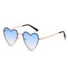Internet celebrity peach heart decorative sunglasses women's new metal personality trendy glasses fashion wear heart sunglasses
