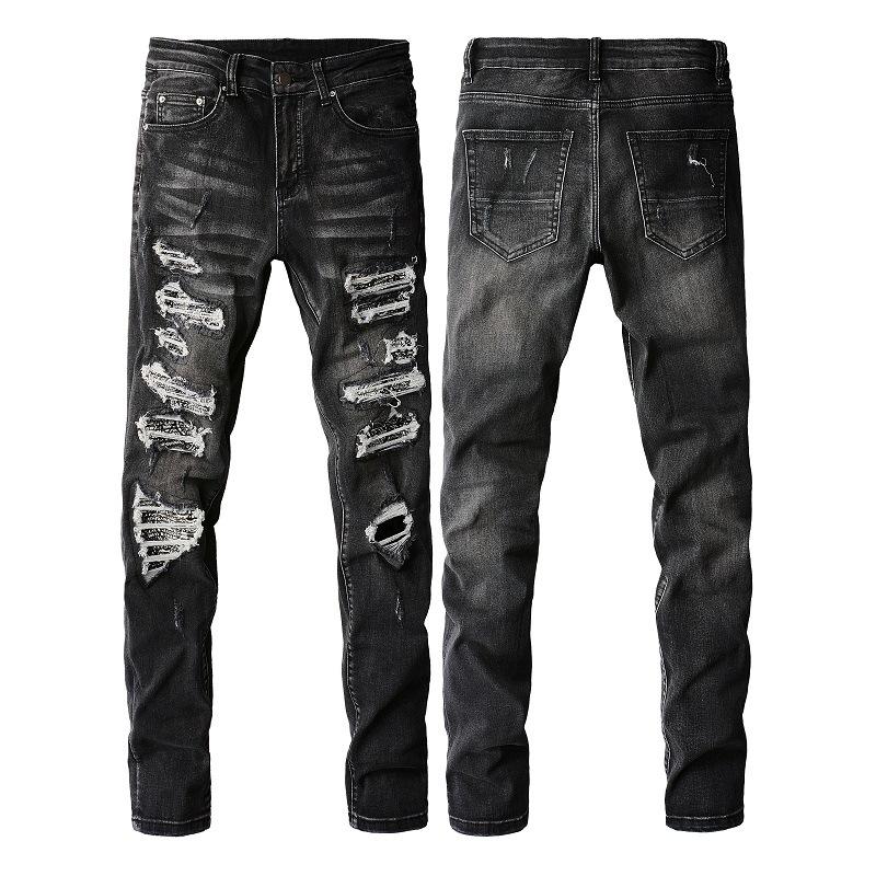 Men`s Slim-fit Black Ripped Jeans: Flattering