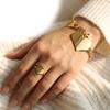 2 Pcs Gold Color Mama Letter Bracelet Ring Set For Women Love Heart Adjustable Bangle Finger Ring Mother's Day Mom Jewelry Gifts