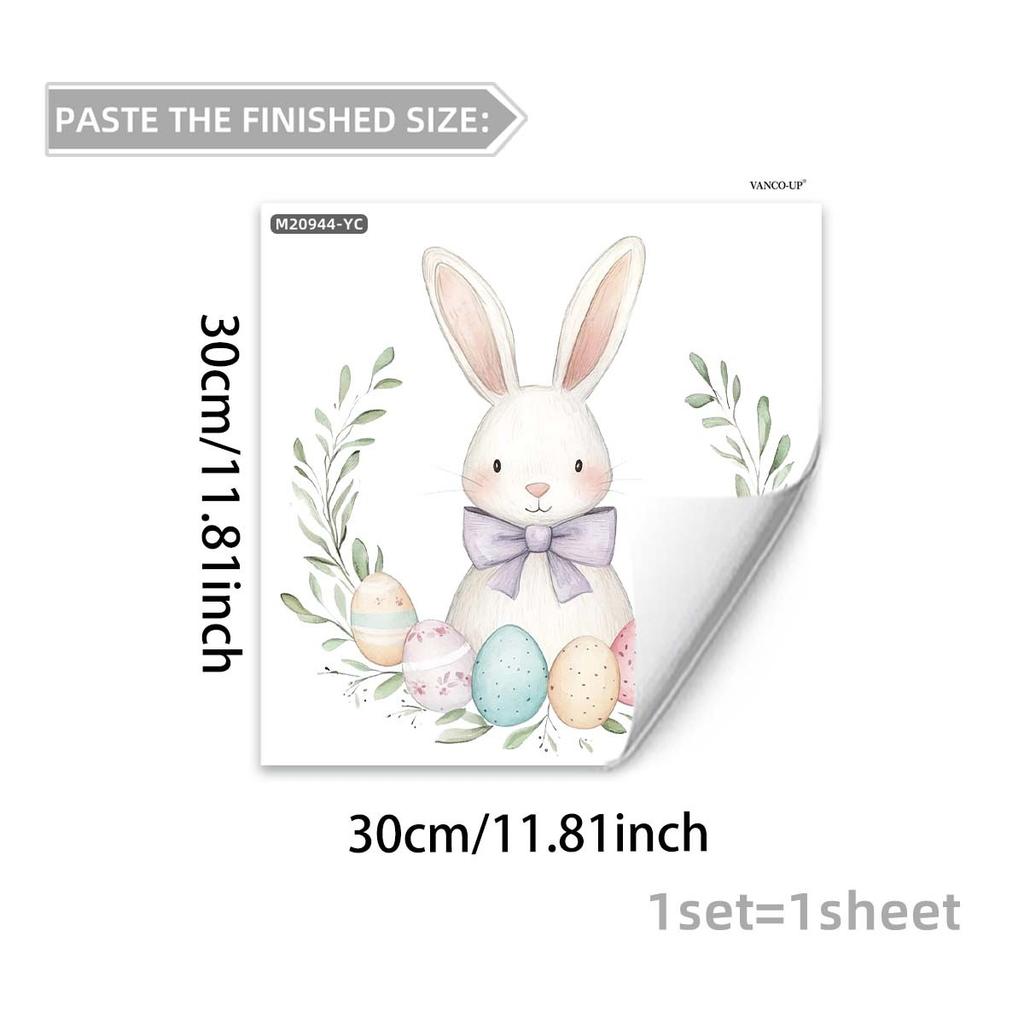 Easter Wall Stickers, Creative Gentleman Bunny Decor, Self-Adhesive Wall Art for Bedroom Living Room Holiday Background Decoration