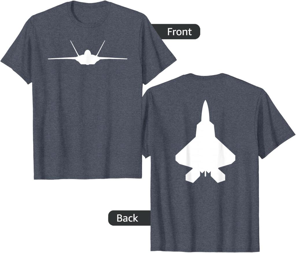 F 22 Raptor Fighter Jet Aircraft Silhouette T-Shirt Short Sleeve Casual 100% Cotton Shift