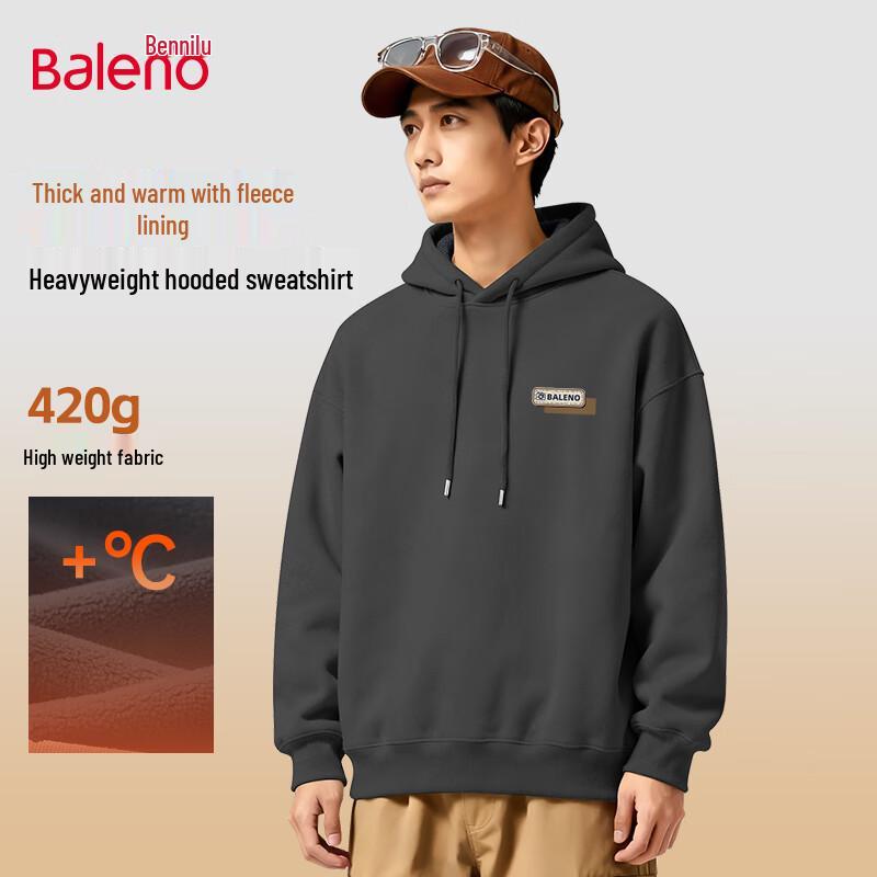 Baleno Men's Alpaca Fleece Hooded Sweatshirt