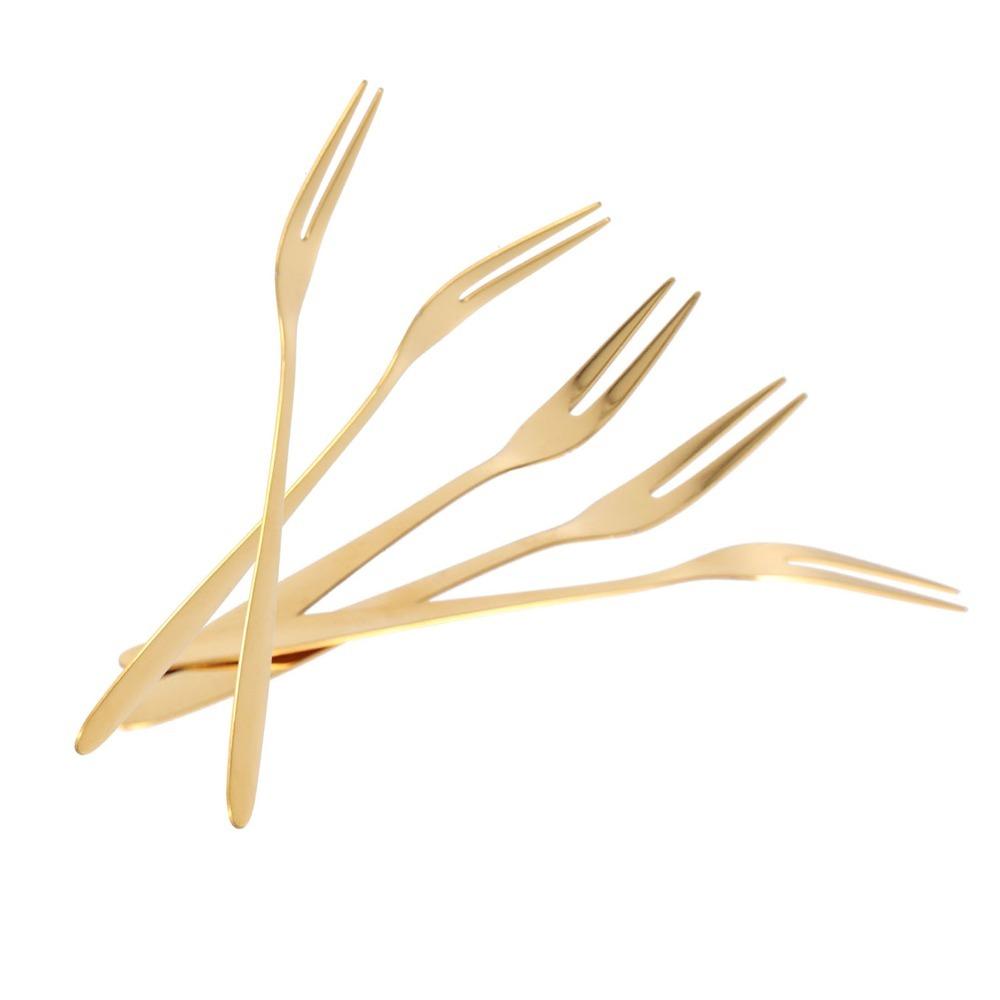 5Pcs Mini Size Snack Fork Rustless Steel Fruit Pick Fork Household  Fork  Fruit Plate Serving