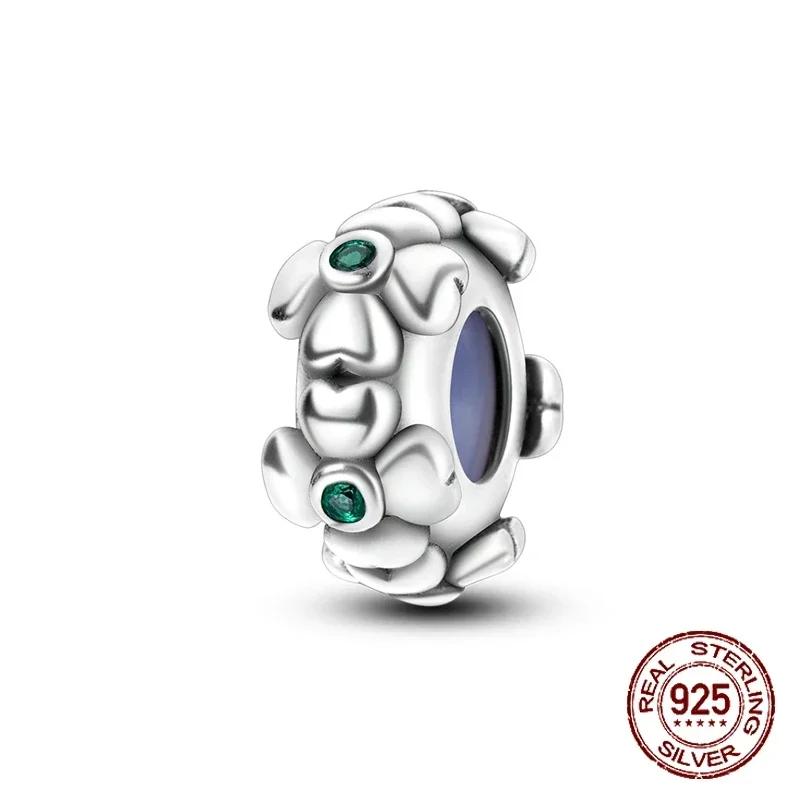 S925 Silver Butterfly Sparkling Flower Iris Tulip Lavender Sunflower Beads Fit Original  Bracelet DIY Bead Women Jewelry