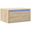 VidaXL Wall-mounted Bedside Table with LED Lights Sonoma Oak, Cabinet, Side Table, Bedside Cabinet, Nightstand, 860215