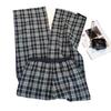 Unisex Plaid Fleece Pants: Brushed Velvet, Elastic Waist, Loose Fit, Versatile, Contrasting Colors