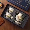Europe Minimalist Coffee Cup and Dish Set British Painted Flowers Household Porcelain Cup with Spoon Ceramic Afternoon Tea Cup