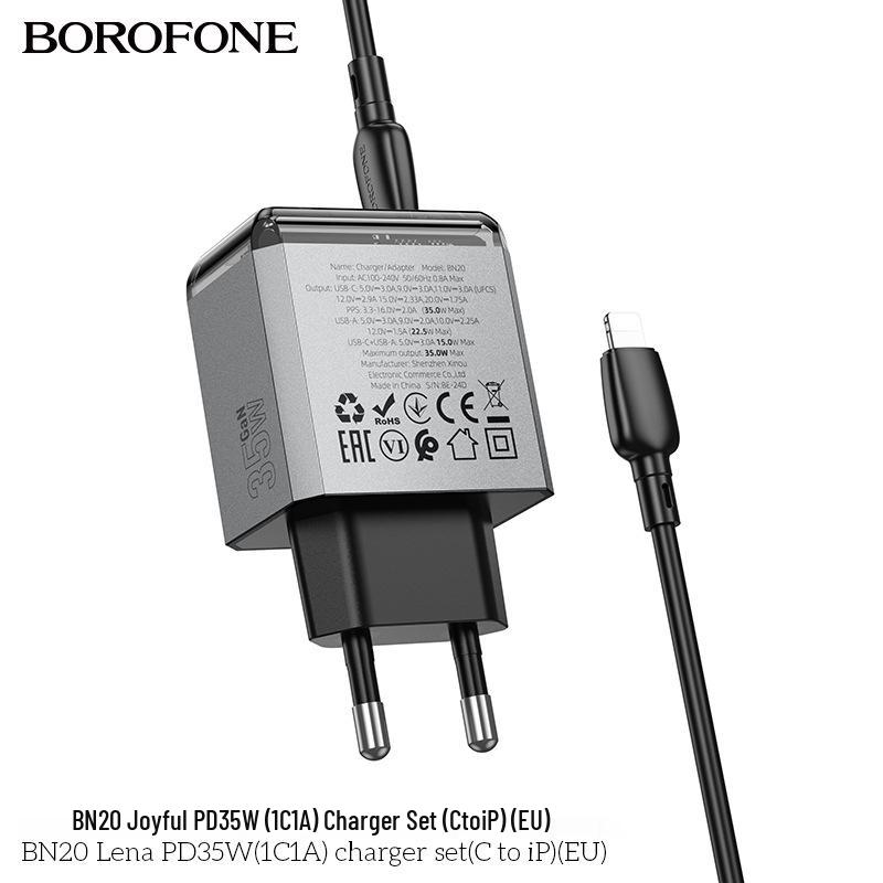 BN20 EU Standard Dual Type-C PD35W Fast Charger Wall Adapter CE Certified