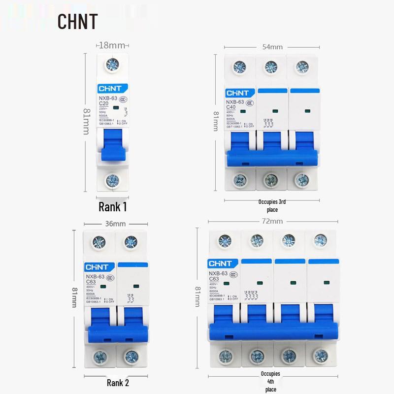 Zhengtai NXB-63 Miniature Circuit Breaker: 2P/3P/4P, 16A/20A/32A Household Air Switch