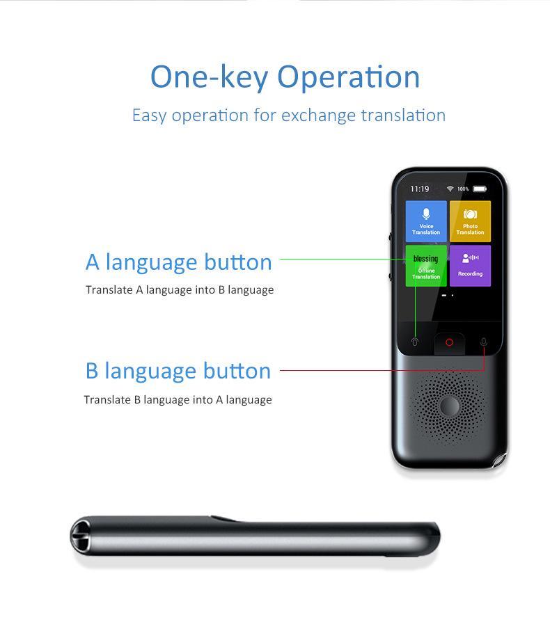 T11 AI Language Translator: Smart Voice Recording & Photo Translation with WiFi.