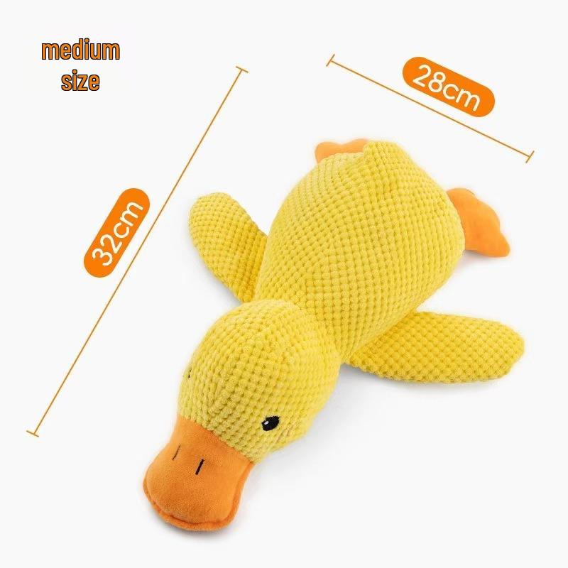 Pet Toy: Bite-Resistant Yellow Duck Plush for Teething Puppies and Dogs