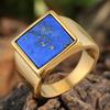 Vintage Men's Punk Turquoise Titanium Steel Ring Daily Party Jewelry Gifts