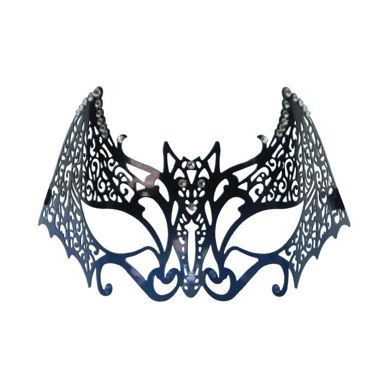 Carnival Masquerade Ball Diamond Encrusted Iron Half Face Bat Mask Halloween Party Sexy Iron Eye Mask