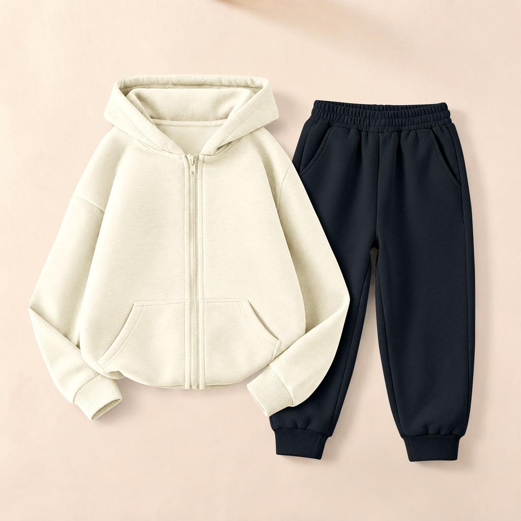 Unisex Kids Hoodie and Sweatpants Set, Casual Athletic Tracksuit for Boys Girls