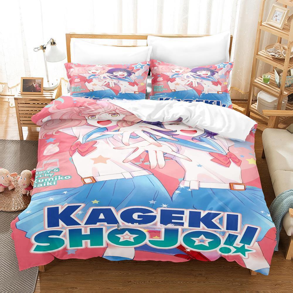 

Kageki Shojo Постельное белье Односпальный Полуторный Двуспальный Кингсайз Комплект для кровати Взрослый Детский Спальня Комплекты пододеяльников 3D Принт Аниме Комплект простыней AU Single(140x210cm)