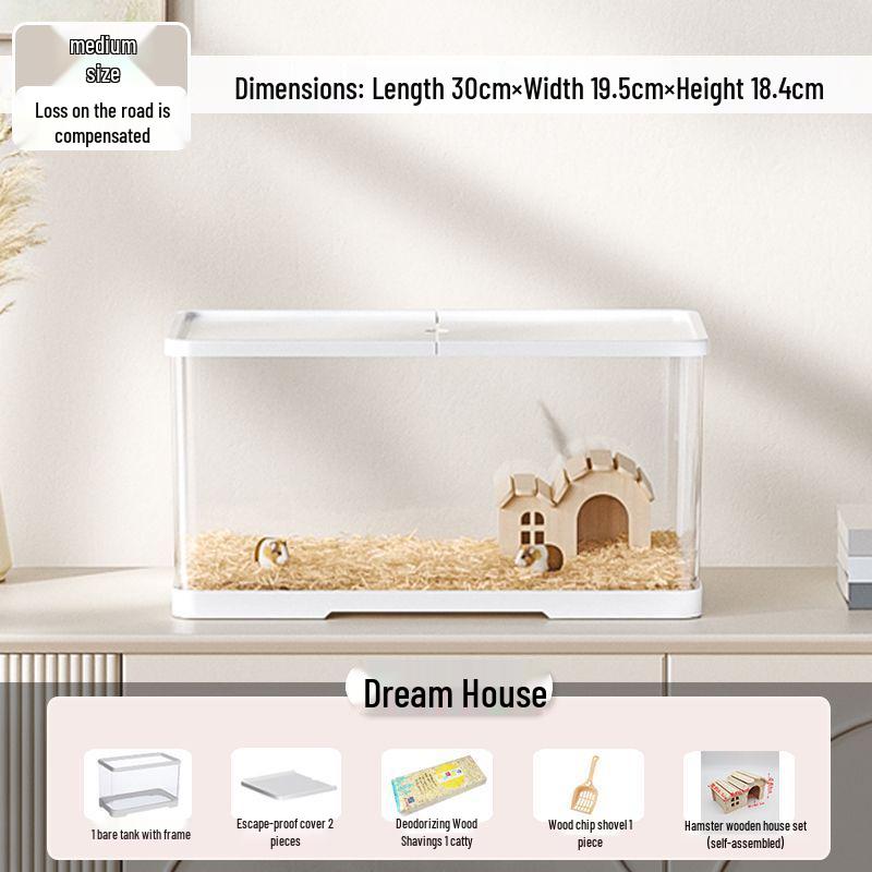 Golden Hamster Luxury Acrylic Villa - Transparent Breeding Cage with Spacious Bedroom