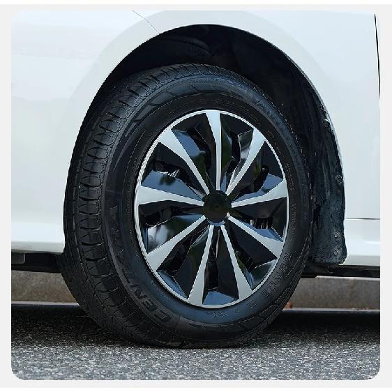 15 inch Knife Style Hubcaps Black & Silver Wheel Covers for Cars Set of 4 Fits Honda Volkswagen, Chevy, Mazda,Dodge Hub Caps
