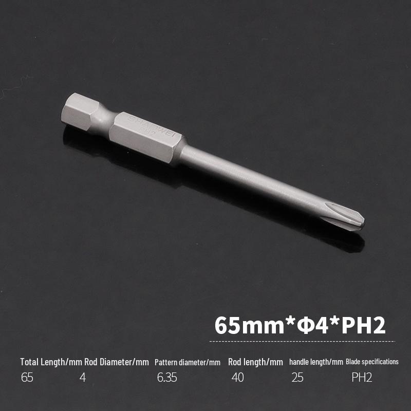 Magnetic Phillips Electric Screwdriver Bit Set (3/4/5/6mm) - S2 Steel Extension