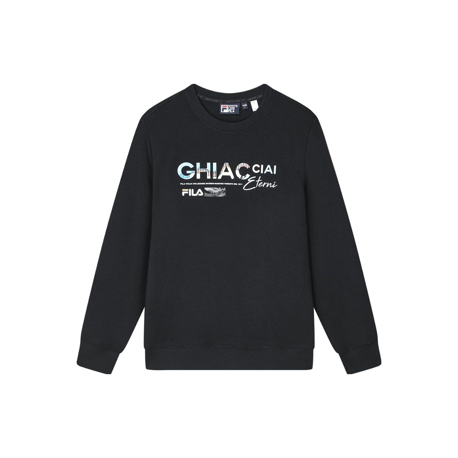 

FILA Letter Print Casual Pullover Sweatshirt Men sweatshirt Black F11M348221F-BK XL