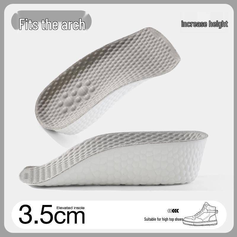 7-Minute Height-Increasing Insoles: Women's & Men's Invisible, Breathable, Sweat-Absorbing, Antibacterial, Anti-Odor PU Sports Shoes