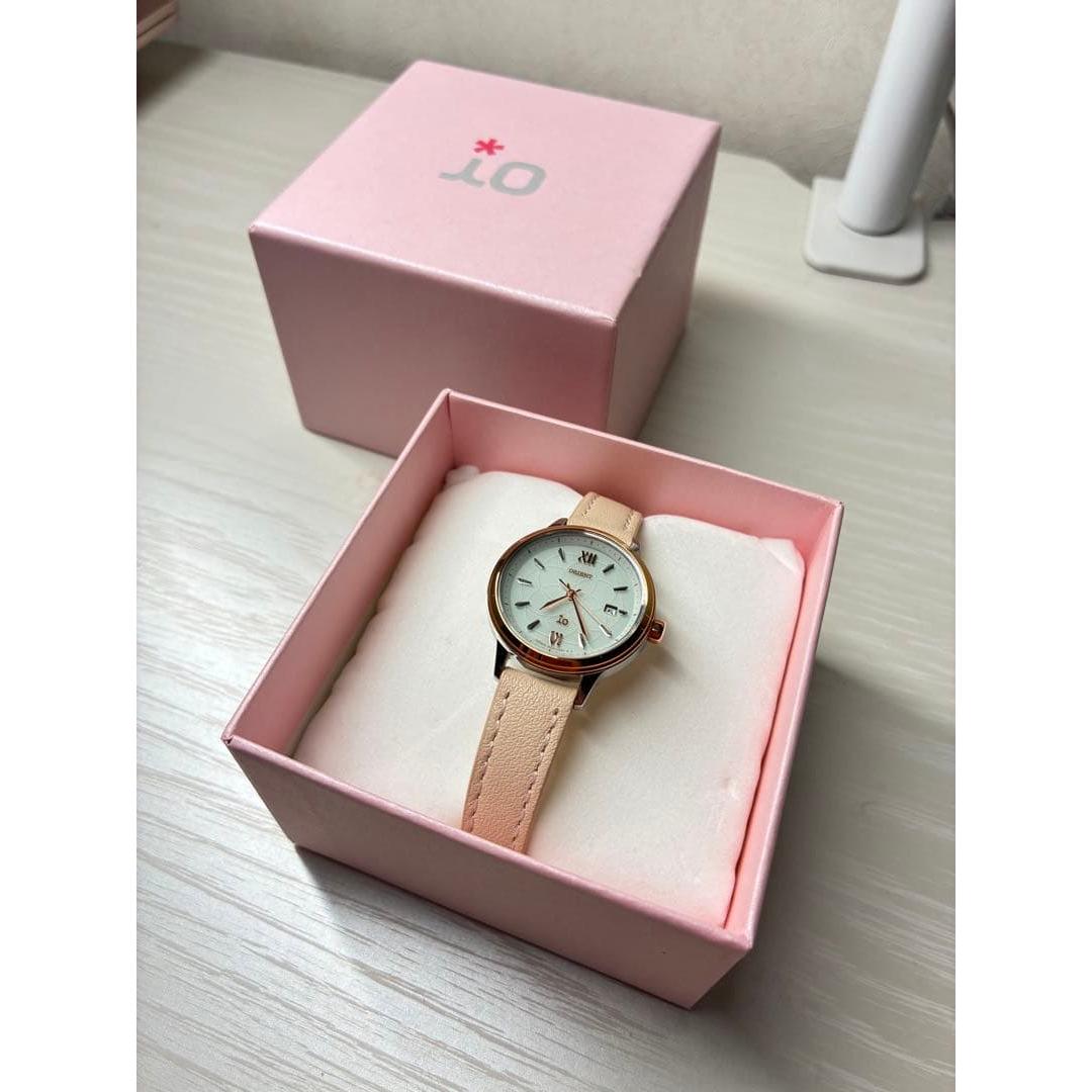 Used ORIENT io ladies watch pink beige