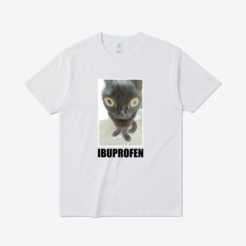 

Забавные кошачьи эмодзи, футболки из чистого хлопка, с круглым вырезом и коротким рукавом, модные и повседневные мужские и женские топы, уличная одежда 4XL