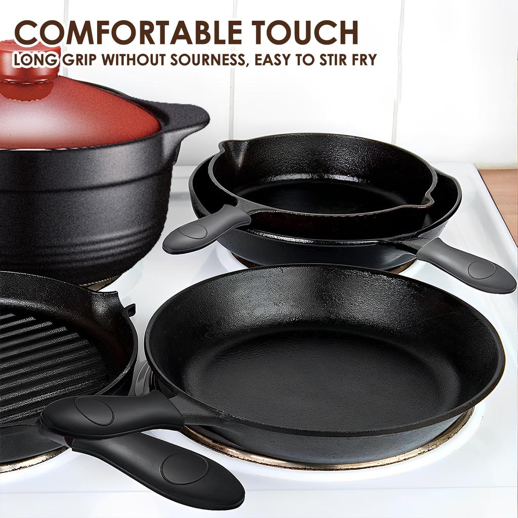 8Pcs Silicone Hot Handle Holder Heat Resistant Pot Handle Covers Flexible Pot Handle Sleeve Dishwasher Safe Silicone Pan Handle