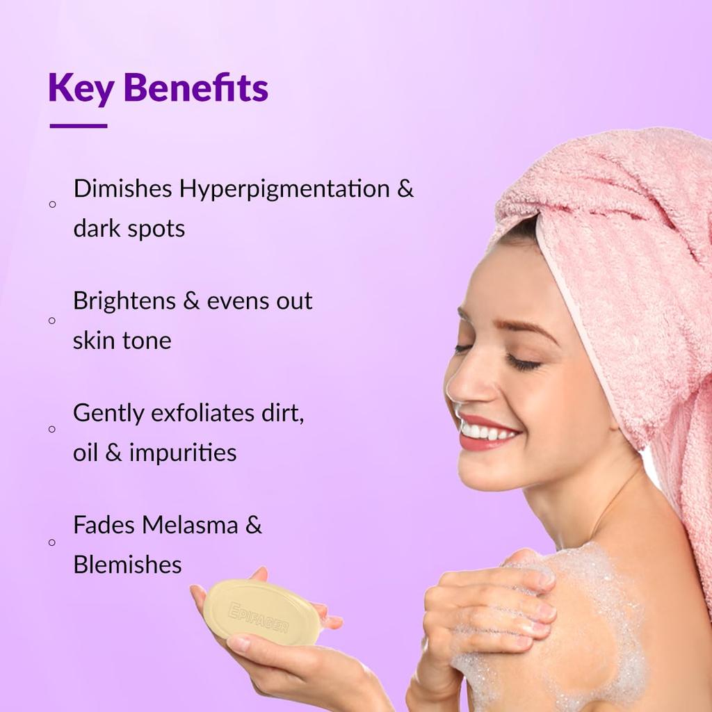 Fixderma Kojic Acid Soap, Epifager Soap | Skin Brightening & Skin Lightening Soap | Reduces The Appearance Of Dark Spots And Melasma, Non-Drying