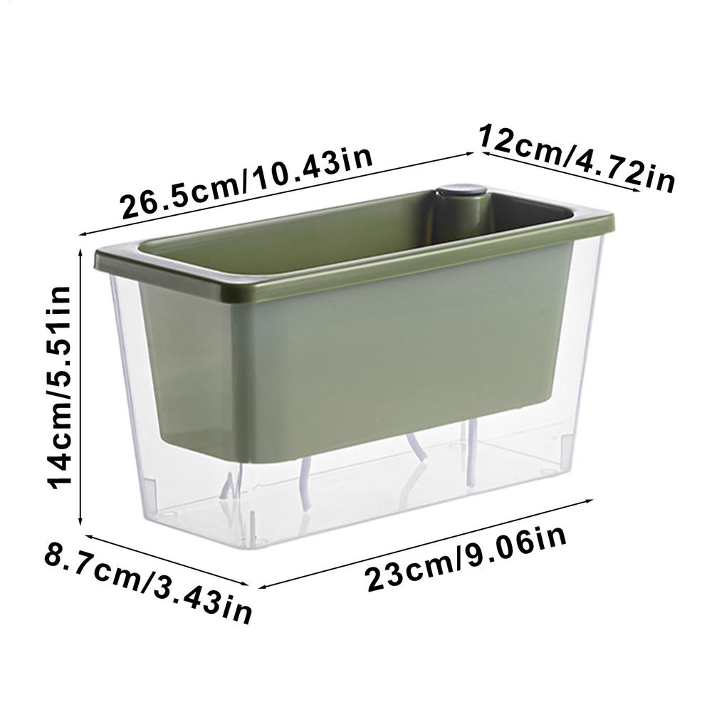 Balcony Vegetable Pot Narrow Rectangular Succulents Trough Planting Flower Pot Home Window Lazy Self-watering Flower Pot
