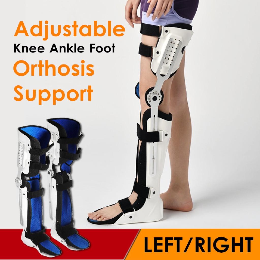 Calf Ankle Foot Fixed Bracket Orthosis Ankle Leg Knee Stabilizer Hinged Orthosis Support Brace Adjustable Fracture Protector PE Plastic