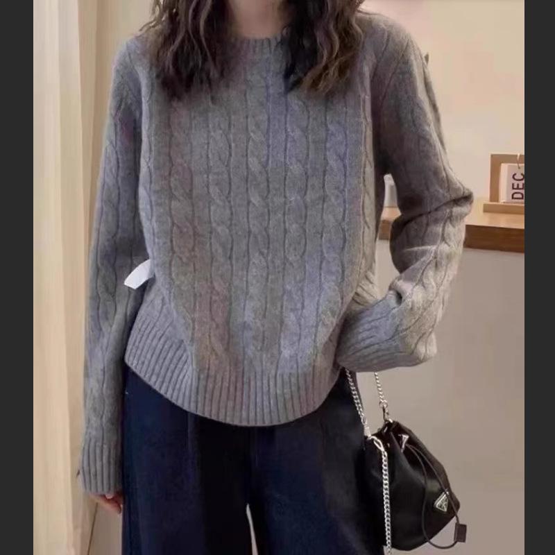 2025 Autumn Women's Striped Cable Knit Cardigan