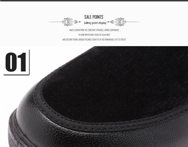 Bottes d'hiver en coton pour hommes - Chaussures chaudes, confortables, à semelle épaisse et pelucheuse pour temps froid