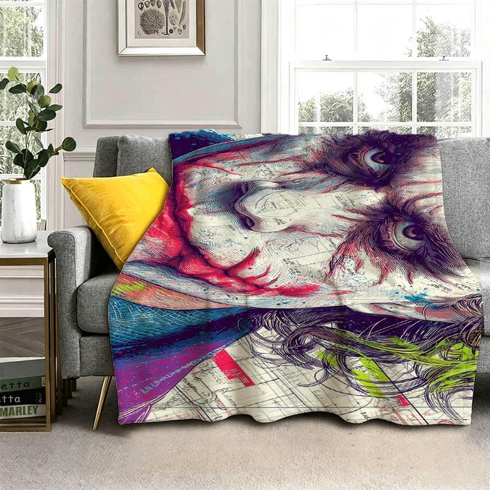Superhero Laughing J-Joker Movie 3D Flannel Blanket Soft Throw Blanket Art For Home Decor Bedroom Bed Sofa Picnic Fans Gift