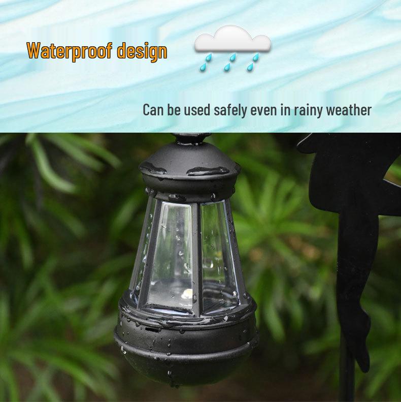 New Wrought Iron Outdoor Floor Lamp with Fairy Lights - Metal Crafts for Garden and Courtyard Decoration