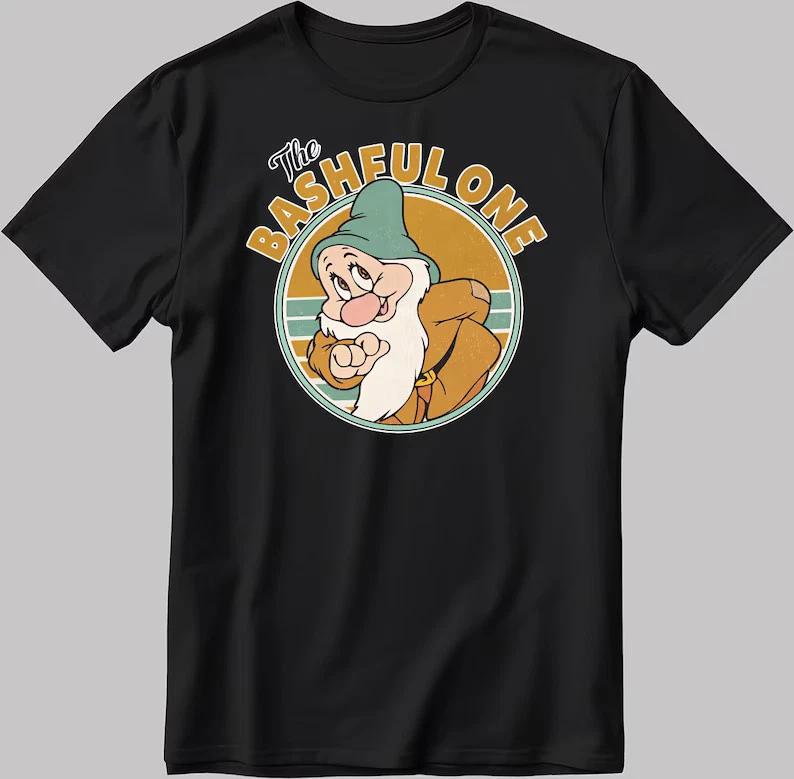 Snow White And The Seven Dwarfs The Bashful One Black TShirt S