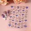 Heart Nail Decals 3D Red Pink Golden Love Design Nail Stickers Adhesive Valentine Sweet Nail Manicure Slider