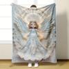 Elegant Angel Print Throw Blanket for Sofa, Bed, Office Nap, Travel, and Ideal Decorative Gift for Family and Friends