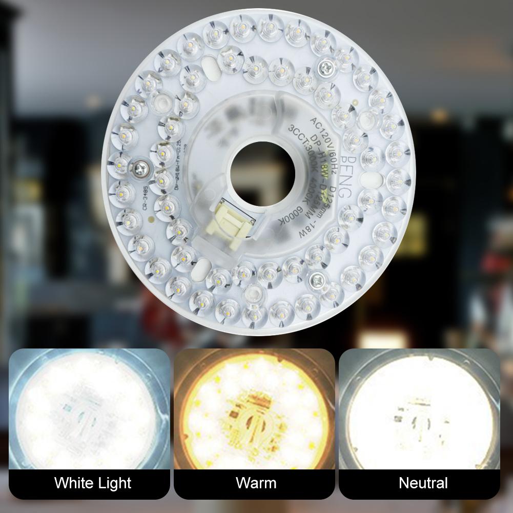 3.9/4.9/6.2 Inch 15/18/24W Ceiling Fan Light Retrofit Kit 110/220V Ceiling Fan Light Replacement Panel Pendant Light Round Panel