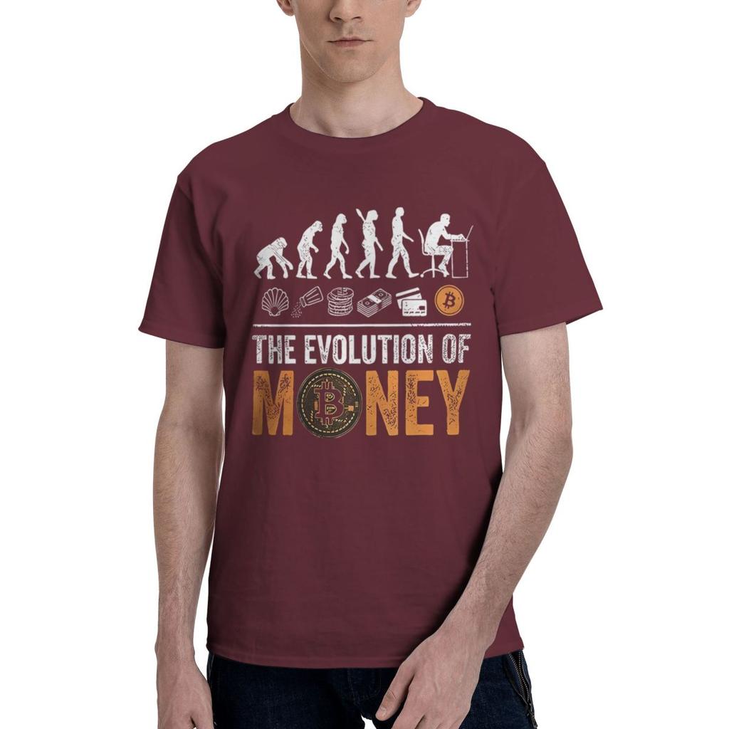 Bitcoin Evolution 100 Cotton Casual Breathable Confortable Vintage Mens Clothing Brands Men TShirt