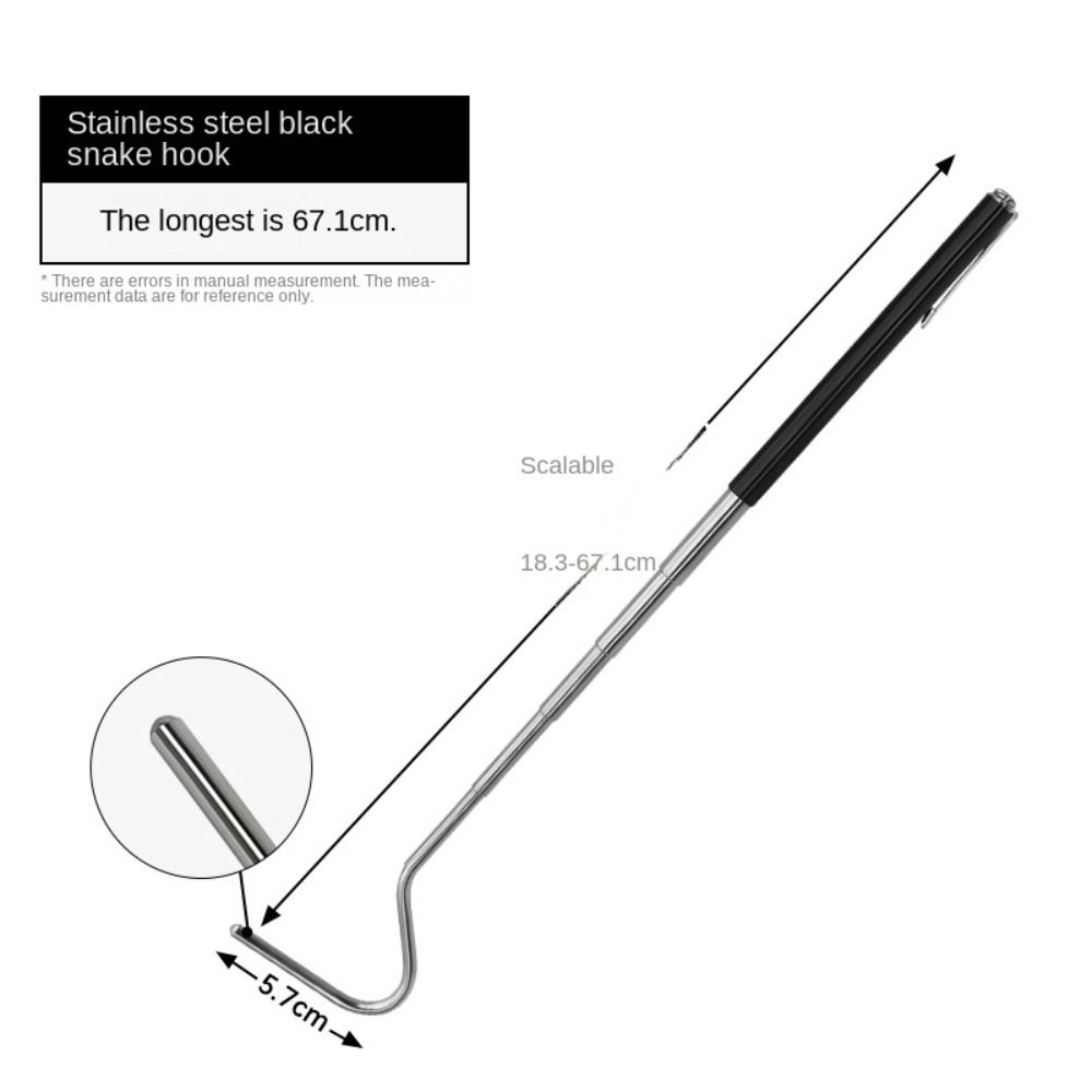 Extensible Snake Hook Stainless Steel Snake Catcher 68cm Picking and Handling Tools