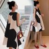 Korean Style Sleeveless Plus-Size Maternity Dress - Loose Fit, Medium to Long Length for Summer