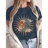 Fashion Women's Crew Neck Short Sleeve 3D Casual Color Printing Casual Short Sleeve Crew Neck T-Shirt