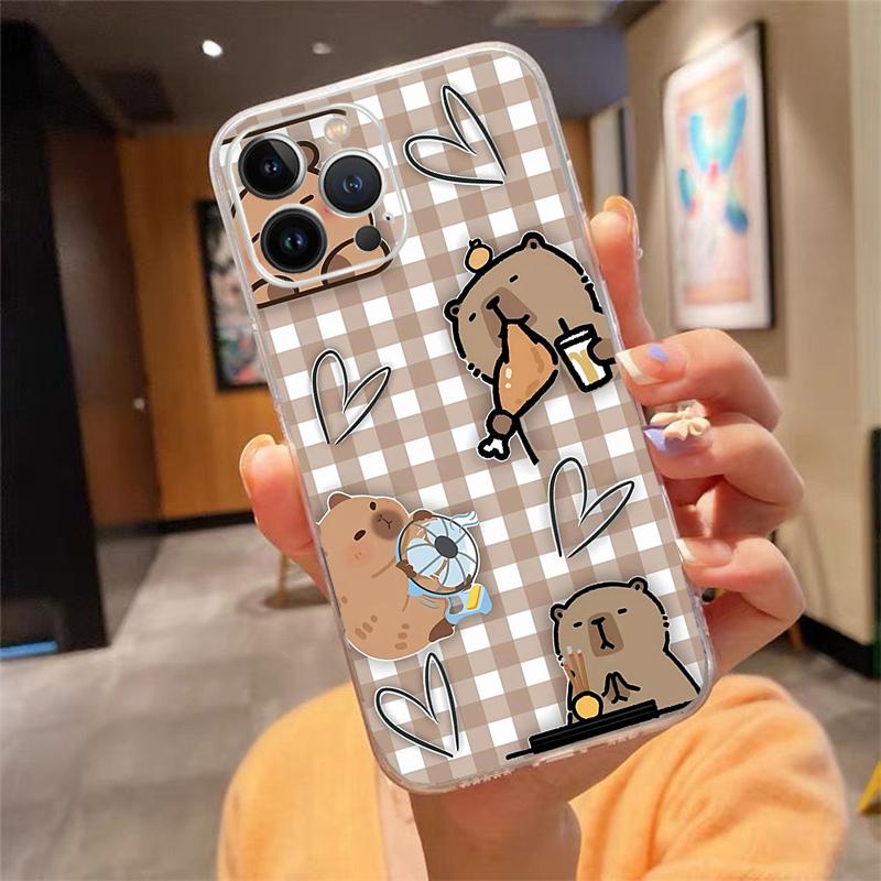 

Cute Capybara cartoon Phone Case Carcasa Funda For iPhone 17 Pro Max Air 16 15 14 13 Pro Max 15 16 Pro 15Plus Case iPhone 17Air